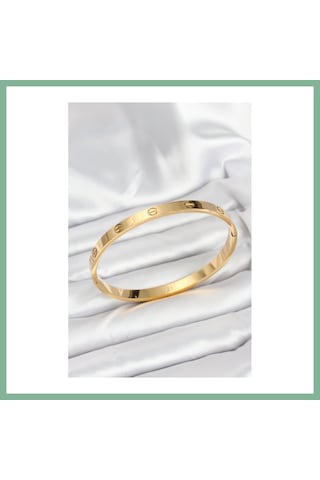 Bşkvirgo 316l Çelik Gold Renk 65 Mm Kadın Kelepçe Bileklik Bsk2026