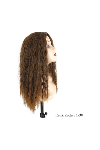 Peruk Ankara Fiber Sentetik Afro Su Dalgası Peruk Kahve Bakır Ombre No-1-30