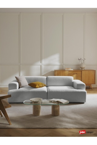 Most Mollista 2 Modül Kanepe Koltuk 32 Gri Keten Kumaş Yumuşak Sü