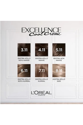 Loreal Paris Excellence Cool Creme Saç Boyası 4.11 Ekstra Küllü Kahve