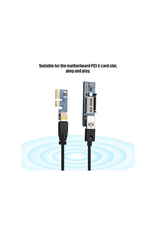 Kosona Pcı-e X1 Uzantı Kablosu Siyah - Anakart Arayüzünü Koruyarak, Madencilik Ekipmanı Ve Grafik Kartı Ters Engellerini Giderir, 30cm Uzunlukta, Plug & Play