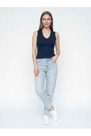 Slim Fit Kadın Bluz K.kol Lacivert