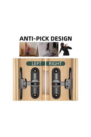 90/180 Derece Açılı Çevirmeli Ve Sürgülü Ahır Kapısı Kilidi. Ağır Hizmet Tipi Çinko Alaşımlı Hırsızlık Önleyici Cıvata. Siyah