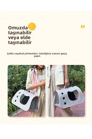 Kedi Nefes Alabilir Uzay Kabini El Çantası-k Siyah L