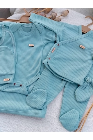 Bilge Trend Kız Erkek Bebek Natural 7 Parça Yeşil Hastane Çıkışı yeşil