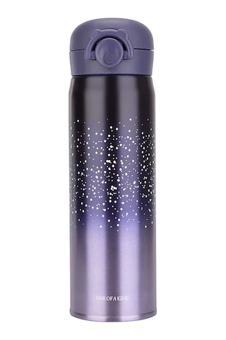 Ruicoo 500ml Paslanmaz Çelik Yıldız Desenli Termos - 24 Saat Sıcak Tutar, Sızdırmaz, Taşınabilir Mor