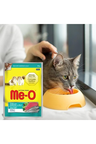 Meo Kitten Jöle İçerisinde Ton Balık Ve Sardalyalı Yavru Kedi Konservesi 80 Gr