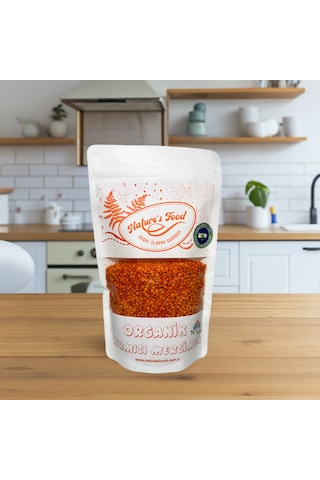 Organik Kırmızı Mercimek 500gr Pestisit Analizli Organik Sertifikalı