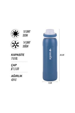 Igloo Veloce 710ml Çelik Mavi Termos 205864