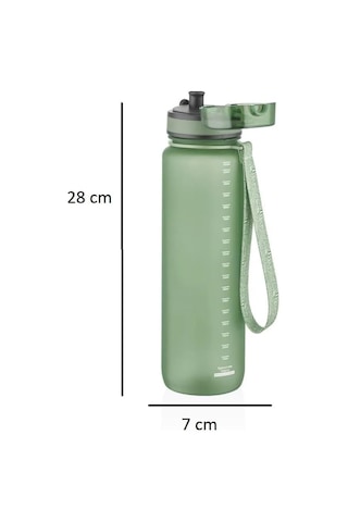 Tr Uzspace Büyük Boy Suluk - 1000 Ml Soft-touch Tritan Renkli Matara Yeşil Diğer