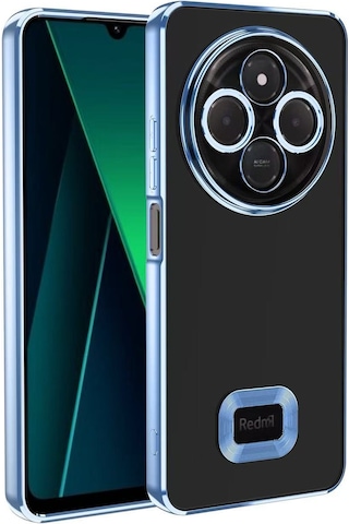 Ariatech Redmi 14c 4g Kılıf Kamera Korumalı Logo Gösteren Omega Kapak - Sierra Mavi Mavi