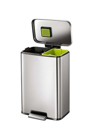 25l+20l Eko Paslanmaz Çelik Pedallı Atık Kutusu Ek9361mmt