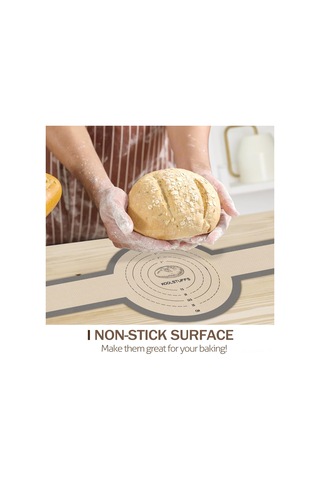 Monyee Gıda Seviyesi Silikon Fırın Matları, Uzun Kollü 2 Adet, Ekmek/pizza Pişirme, Kaynamaz Ve Yeniden Kullanılabilir Gri