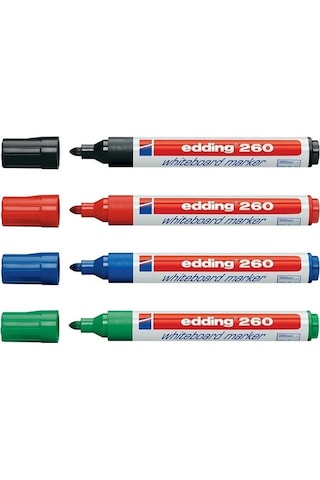 Edding 260 Beyaz Yazı Tahtası Kalemi 4'lü Set