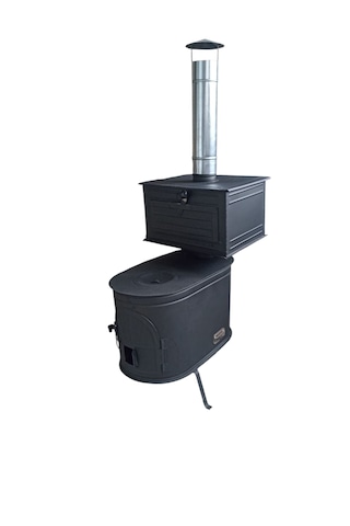 Fırınlı Kamp Sobası Soba+boru Fırınlı Kuzine Kamp Sobası