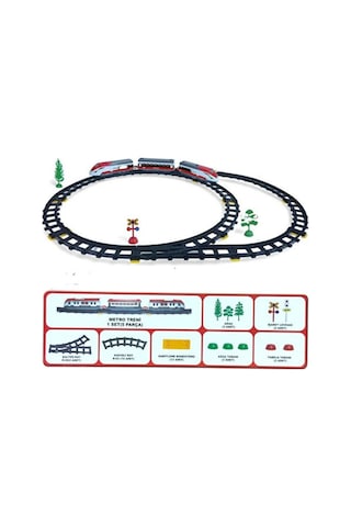 Oyuncak Hızlı Tren Seti 40 Parça - Pilli, Işıklı, Sesli Ve Raylı Büyük Boy Tren 308 Cm Pist