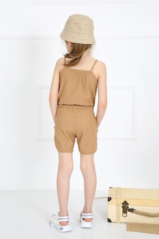 Luess Kız Çocuk Kahverengi Şort Tulum-kahverengi Kahverengi