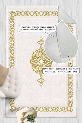 Modern Makinede Yıkanabilir Kaydırmaz Leke Tutmaz Salon Halı Oturma Odası Halı Mutfak Halı Ve Yolluk Altın