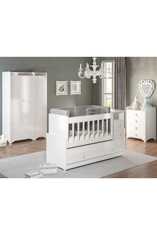 Patiko Sw 704a Büyüyebilen Bebek Odası Takımı Beyaz