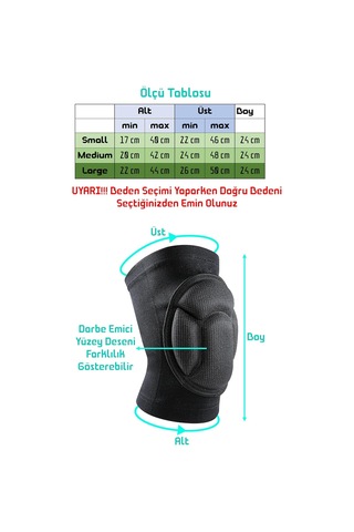 Xmlbayiciniz Deluxe Unisex Voleybol Dizliği Darbe Emici Sünger Basketbol Dizlik Bisiklet Spor Dizliği Small Genel