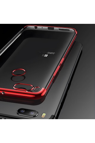 Xiaomi Mi 5x Kılıf Dört Köşeli Lazer Silikon Kılıf Kırmızı