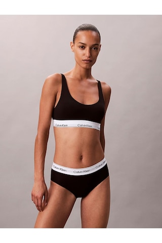 Calvin Klein Kadın Marka Logolu Beyaz Elastik Bantlı Siyah Sütyen Lv00qf8503 Ub1-10596
