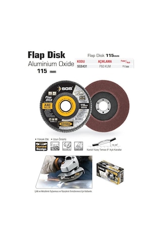 Sgs SGS431 Flap Disk Zımpara 115 MM 60 Kum