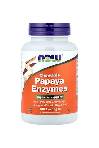 Now Foods Chewable Papaya Enzymes Digestive Support With Mint And Chlorophyll 180 Lozenges