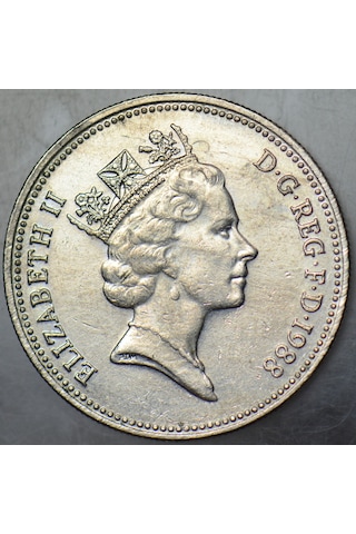 Birleşik Krallık 10 Pence 1988 Kraliçe Iı. Elizabeth 24,5 Mm. İngiltere