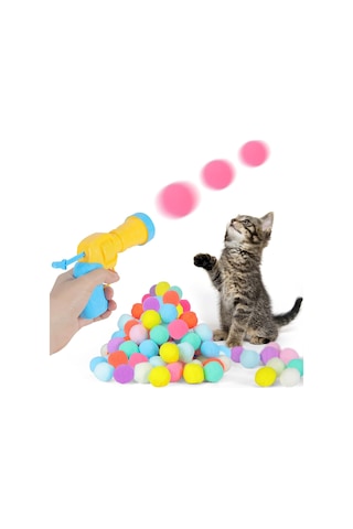 Forzacase Toplu Peluş Top Atan İnteraktif Kedi Oyuncağı 30'lu
