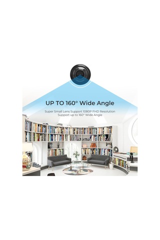 Springsun X5 Mini Wifi Gözetleme Kamerası - 1080p Full Hd, Gece Görüşü, Hareket Algılama, 160 Geniş Açı, Ev Ofis Depo İçin Kablosuz Uzak İzleme
