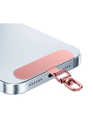 Microcase 360 Döner Başlıklı Telefon İp Askılıklar İçin Paslanmaz Çelik Tutacak Bağlantı Parçası-al4926 Açık Pembe