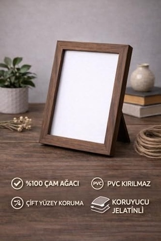 Caddehediye Kırılmaz Pvc Masaüstü Ahşap Fotoğraf Poster Çerçevesi / 10 15 13 18 15 21 21 30 / 3