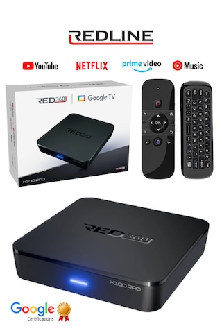 Redline Red360 X100 Pro Android Tv Box + M8 Air Mouse 16gb Hafıza