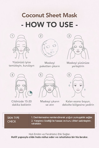 Lebelage Hindistan Cevizi Özü İçeren Nemlendirici Kağıt Maske Lebelage Fruit Coconut Mask