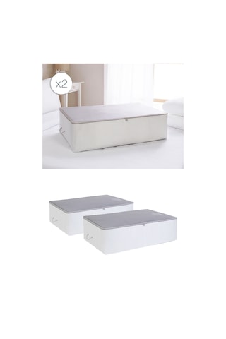 Ocean Home Textile 2 Adet Mega Boy Gri Çizgili Stuff&Things Baza Altı Hurç Set 74 x 46 x 22 cm