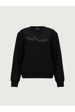 Ltb Sıgn Baskılı Sıfır Yaka Uzun Kollu Basıc Siyah Sweatshırt 011258110060380 200 Siyah