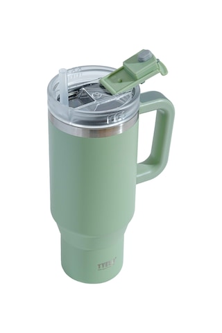 Tyeso Qq Termos Sızdırmaz Pipetli Çift Duvarlı Vakumlu 1200ml TS-8868AY Açık Yeşil