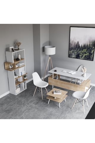 Lagomood İrony İnfy Ofis Takımı Beyaz Meşe