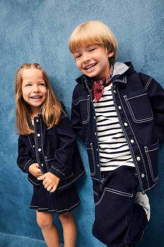 Defacto Erkek Bebek Kapüşonlu Düğmeli Jean Ceket F6269a525aube364 Mavi