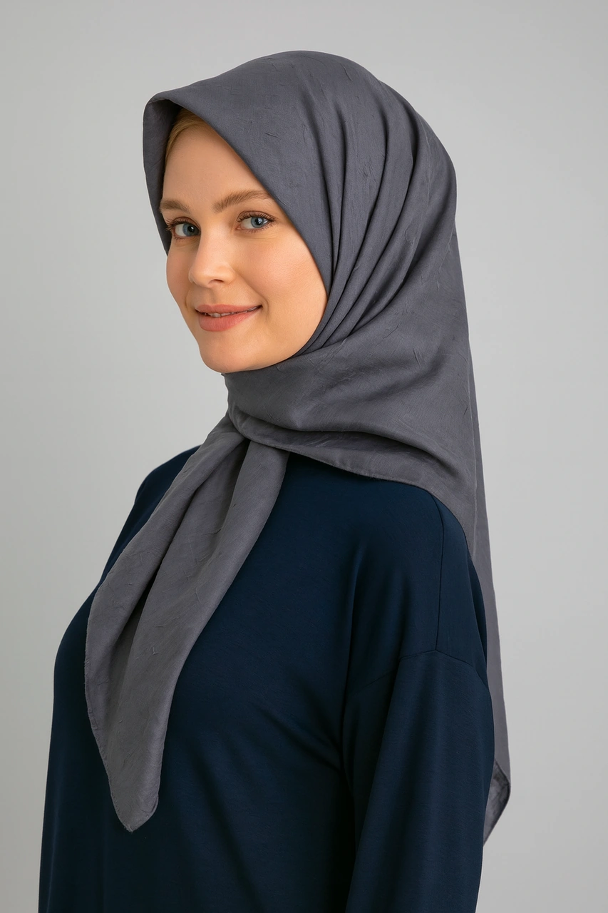 Bambu Kraş Eşarp 100x100 Cm Terletmez, Tok Ve Dik Duran, Dört Mevsim Kullanıma Uygun Füme