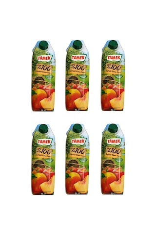 Tamek %100 Şeftali - Elma Suyu 1 Lt X 6 Adet