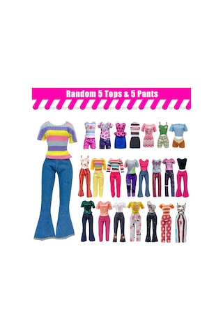 Babeilei Sku:smgstkae0b158f24 30 Parça Oyuncak Bebek Kıyafetleri Ve Aksesuarları 11,5 İnç Kız Bebekler İçin Rastgele 5 Üst, 5 Pantolon, Rastgele 3 Elbise, Rastgele 3 Moda Elbise, Rastgele 2 Mayo, 6 Çift Ayakkabı, 1 Çanta, 5 Askı 0