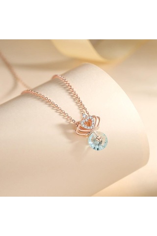 Tancise 925 Ayar Gümüş Klasik Kadın Kolye Kolye Zirkon Moda Hediye