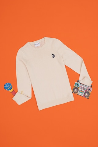 U.s. Polo Assn. Kız Çocuk Krem Kazak /triko 50293586-vr071 Krem