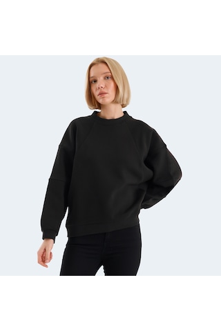 Slazenger VIA Kadın Oversıze Siyah Sweatshirt