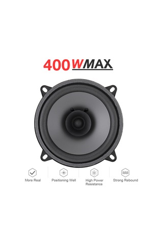 Neevoyu 5 İnç 400w Otomobil Hoparlörü - Ts-501, Gümüş+metal, 60hz-20khz, 93db Hassasiyetli