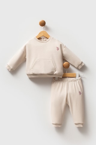 U.S. Polo Assn. Kız Bebek Krem Takım Krem
