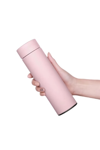 Led Sıcaklık Göstergeli Vakumlu Çelik Termos Bardak 500ml Mug Dijital Termos Pudra