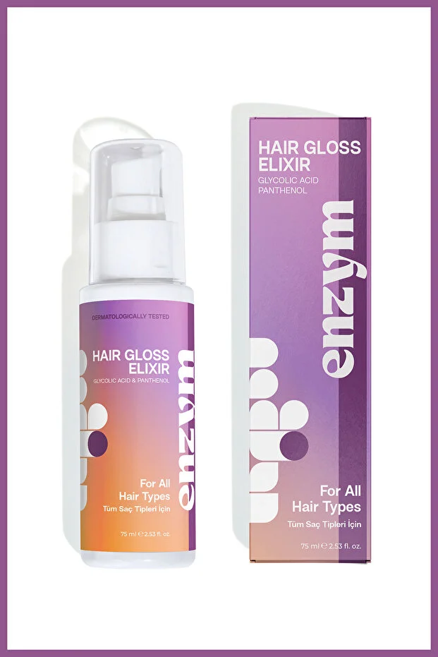 Enzym Cosmetics Gloss Elixir Parlaklık Ve Pürüzsüzlük Verici, Canlandırıcı Saç Bakım Serumu 75 Ml